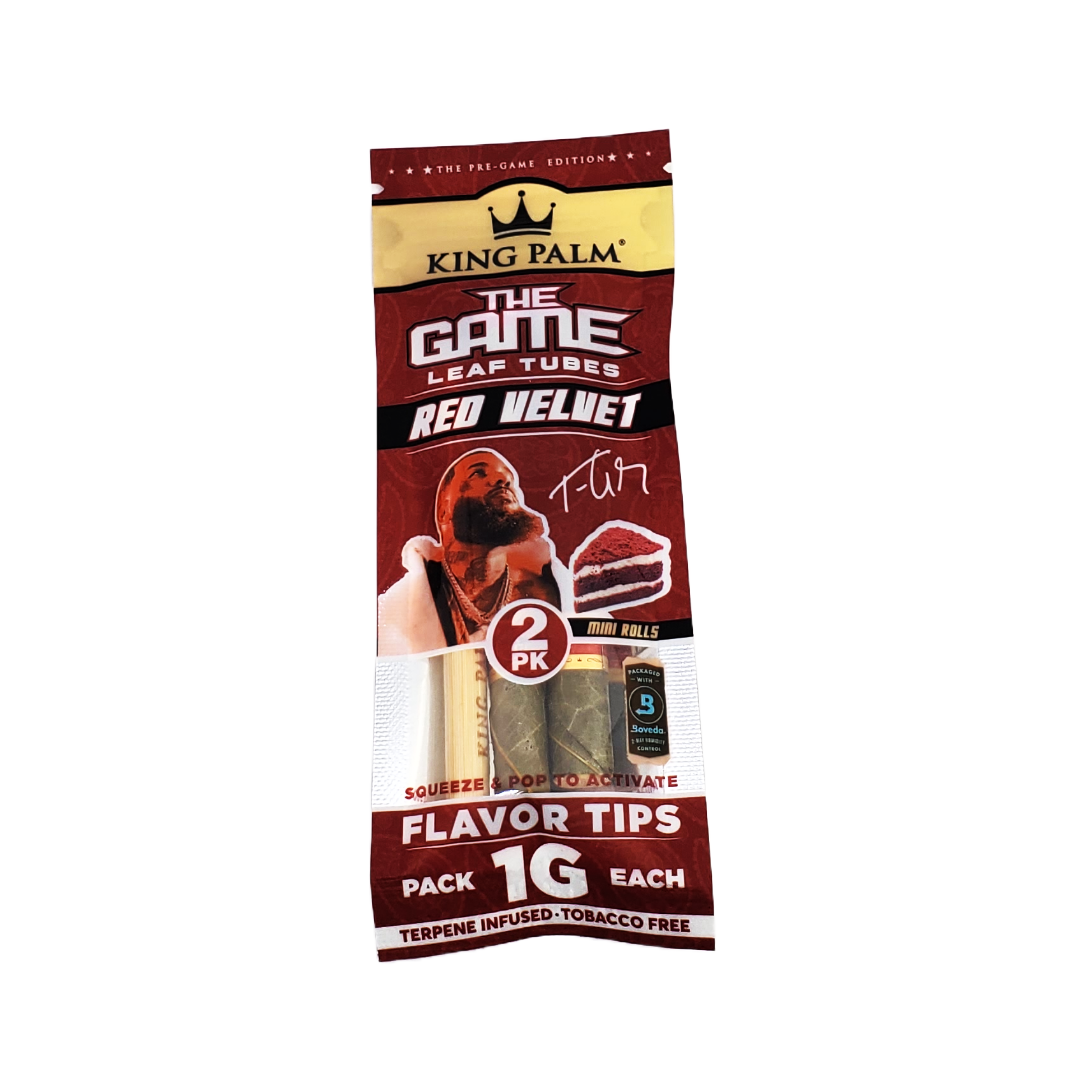 King Palm Flavored 2pk Mini's, pre-filled for convenience, no rolling needed, with real fruit terpene flavors for an enhanced smoke session
