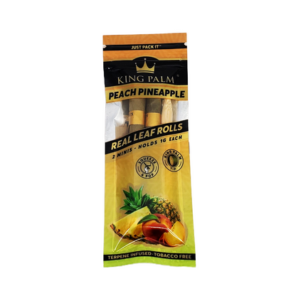 King Palm Flavored 2pk Mini Rolls, crafted from cordia palm for a clean, even burn with exotic flavors enhancing your smoke sessions