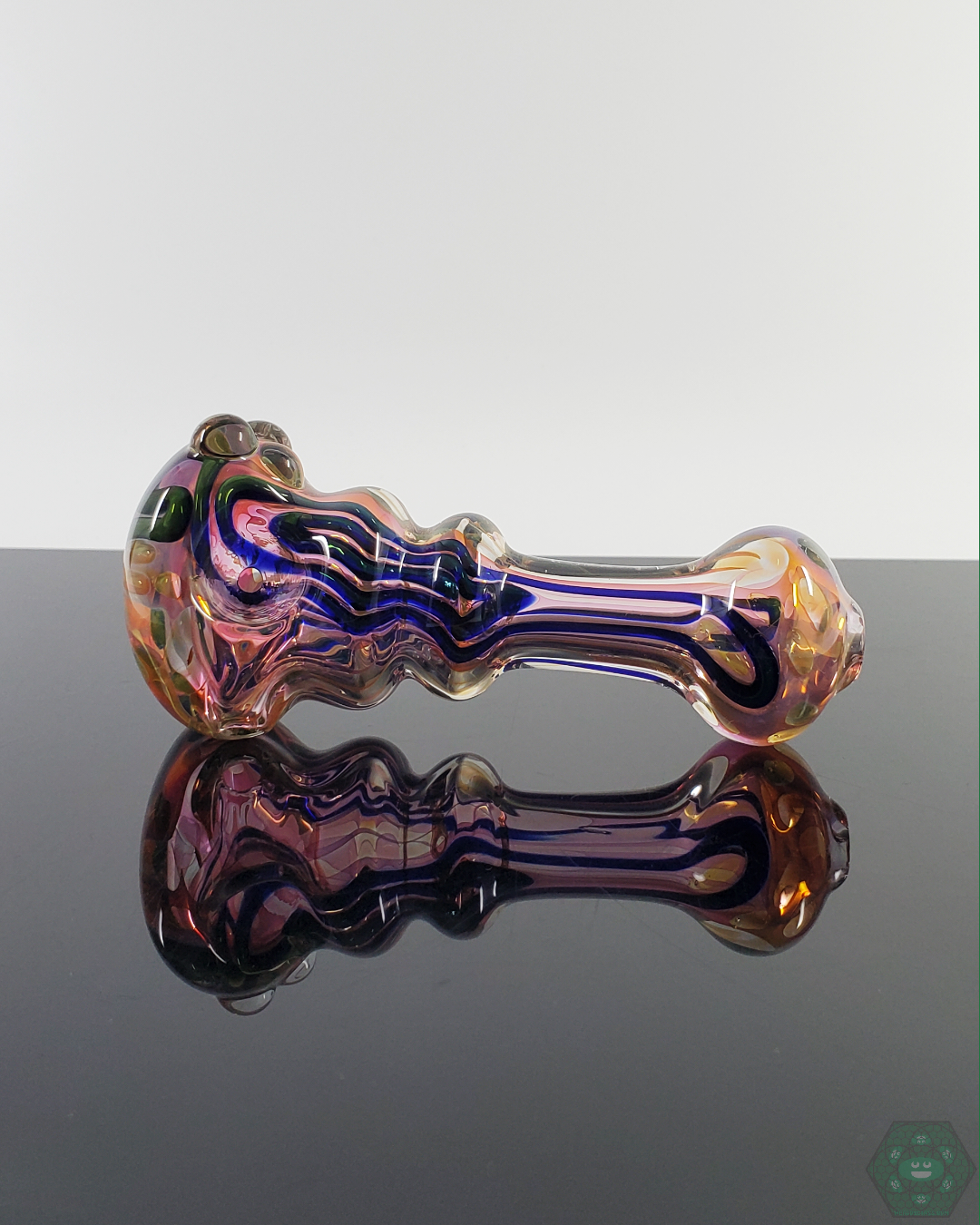  LQL Glass Fumed Linework Spoon in a lifestyle setting, blending artistic beauty with reliable functionality.