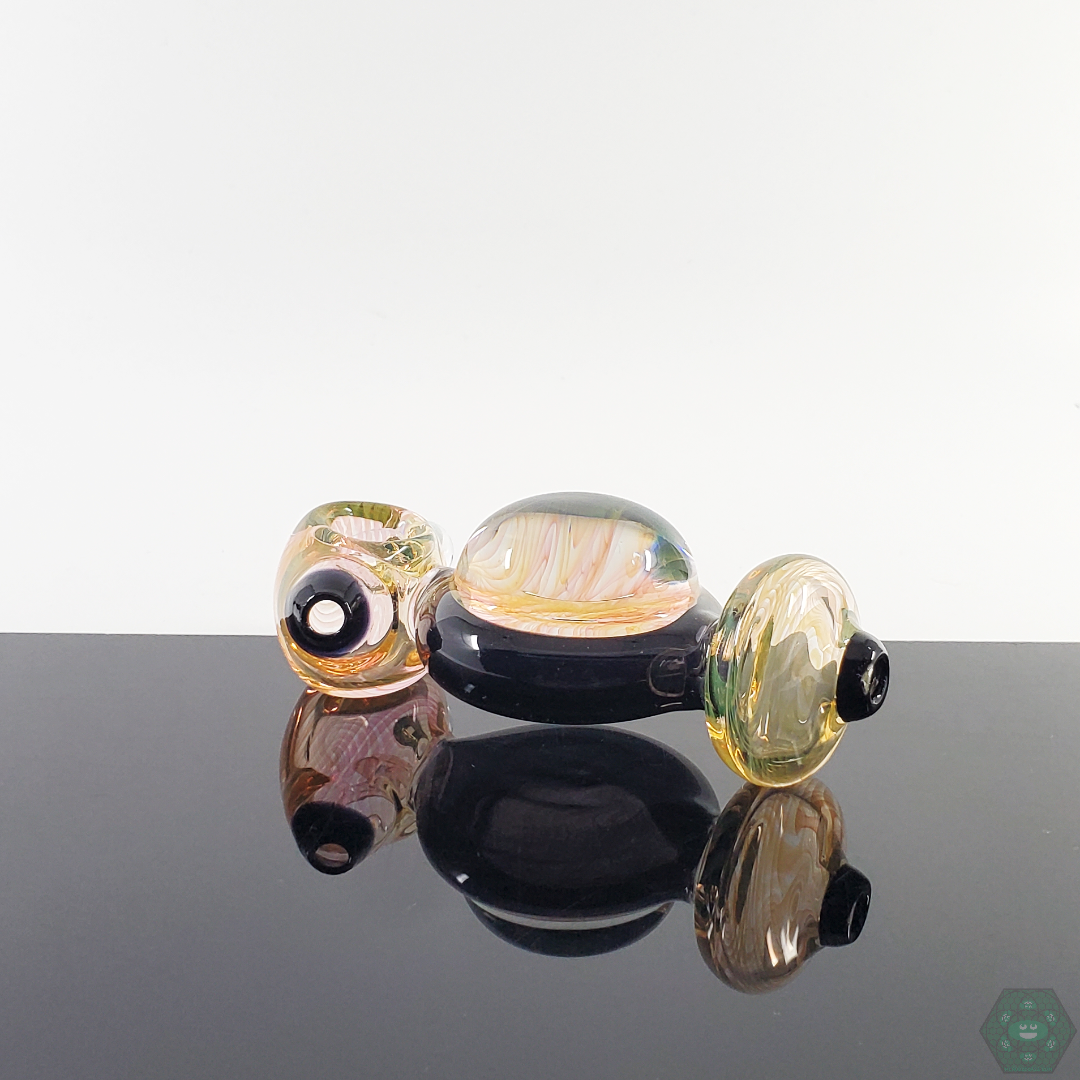 LQL Glass Fumed Middle Disk Spoon featuring a handcrafted fumed glass design with a color-changing effect.