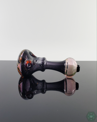 LQL Glass Fumed Multi-Section Spoon featuring color-changing fumed glass with an artistic multi-section design