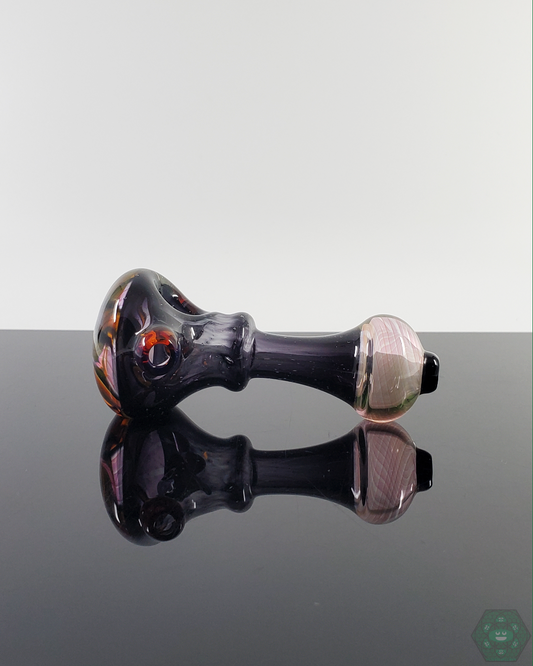 LQL Glass Fumed Multi-Section Spoon featuring color-changing fumed glass with an artistic multi-section design