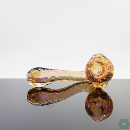 Collection of LQL Glass Fumed Spoons, each featuring a unique fumed glass design with personalized color shifts.