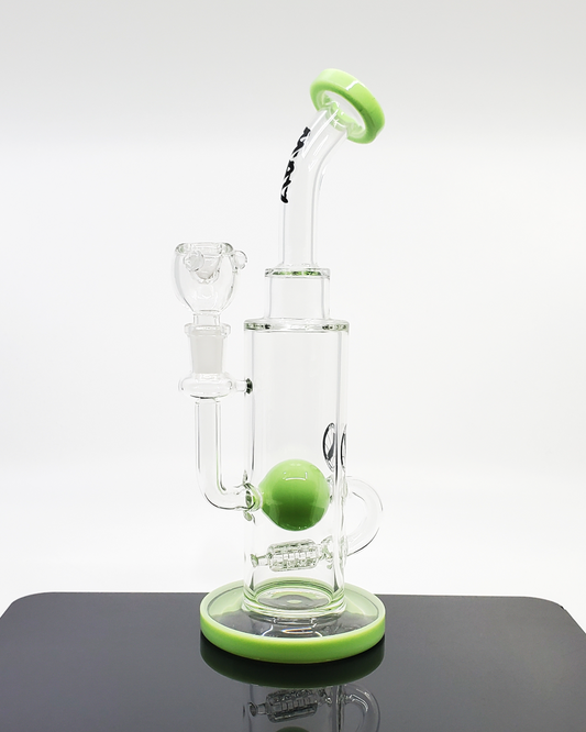 MAV Glass 10" Inline Ball Rig with an inline percolator, designed for smooth, flavorful hits in a sleek, portable design, perfect for dabs and concentrates.