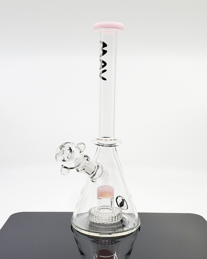 MAV Glass 11" UFO Beaker Bong featuring a 24+ hole percolator for ultra-smooth filtration. Made from durable borosilicate glass with a 14mm female joint