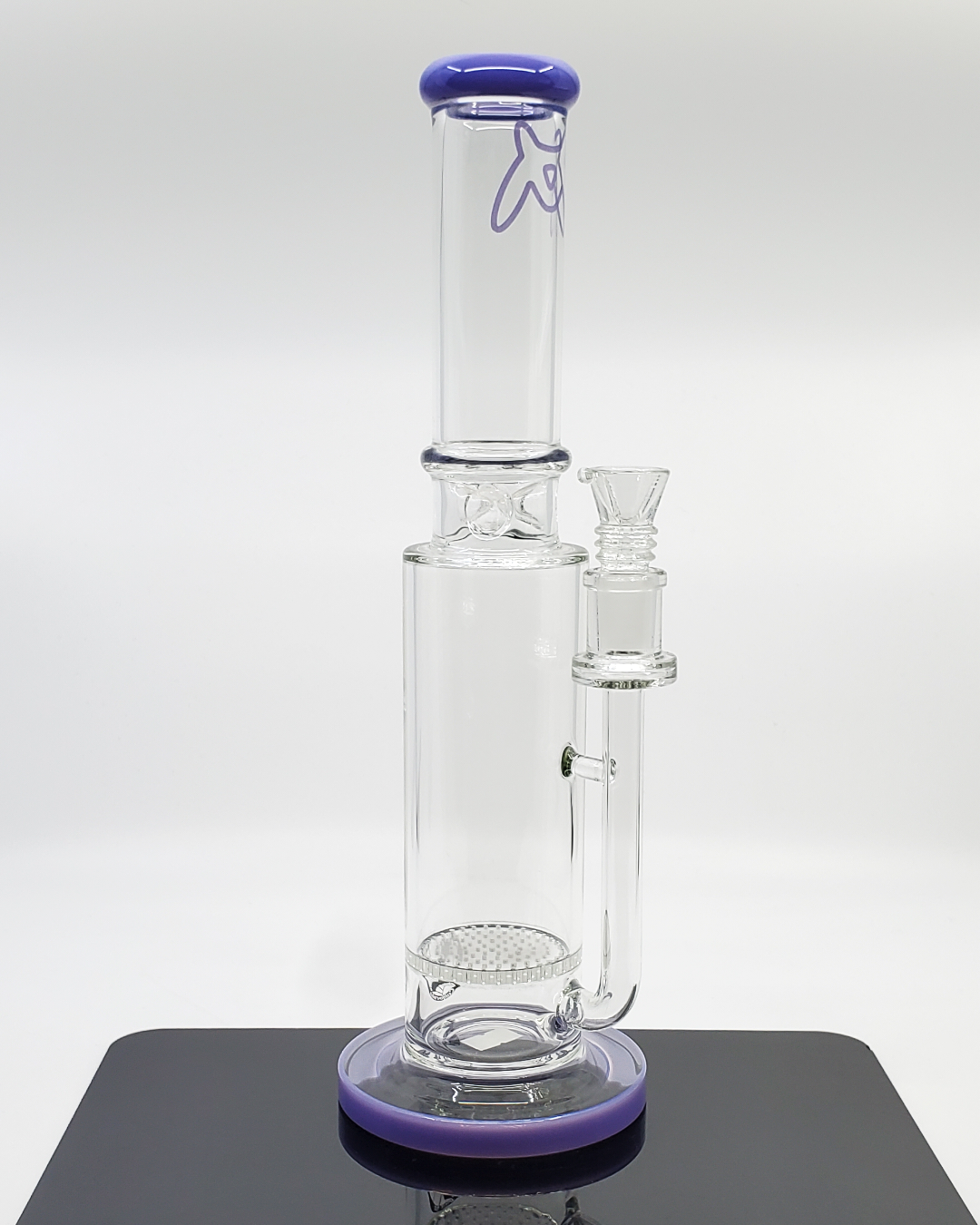 MAV Glass 14" Honeycomb Dome Straight Tube Bong featuring a 24+ hole honeycomb perc and integrated ice catcher for smooth, cool hits with a splash of color.