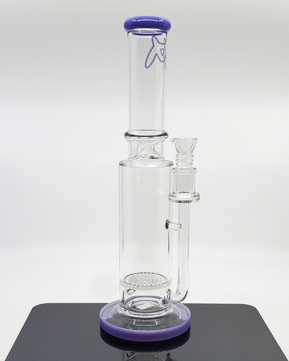 MAV Glass 14" Honeycomb Dome Straight Tube Bong featuring a 24+ hole honeycomb perc and integrated ice catcher for smooth, cool hits with a splash of color.