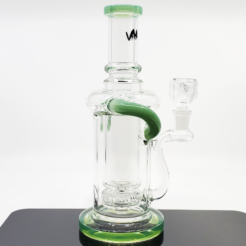 MAV Glass 9.5" Incycler Bong featuring a dual uptake design and high-efficiency percolation. Perfect for enhancing airflow and cooling vapor.