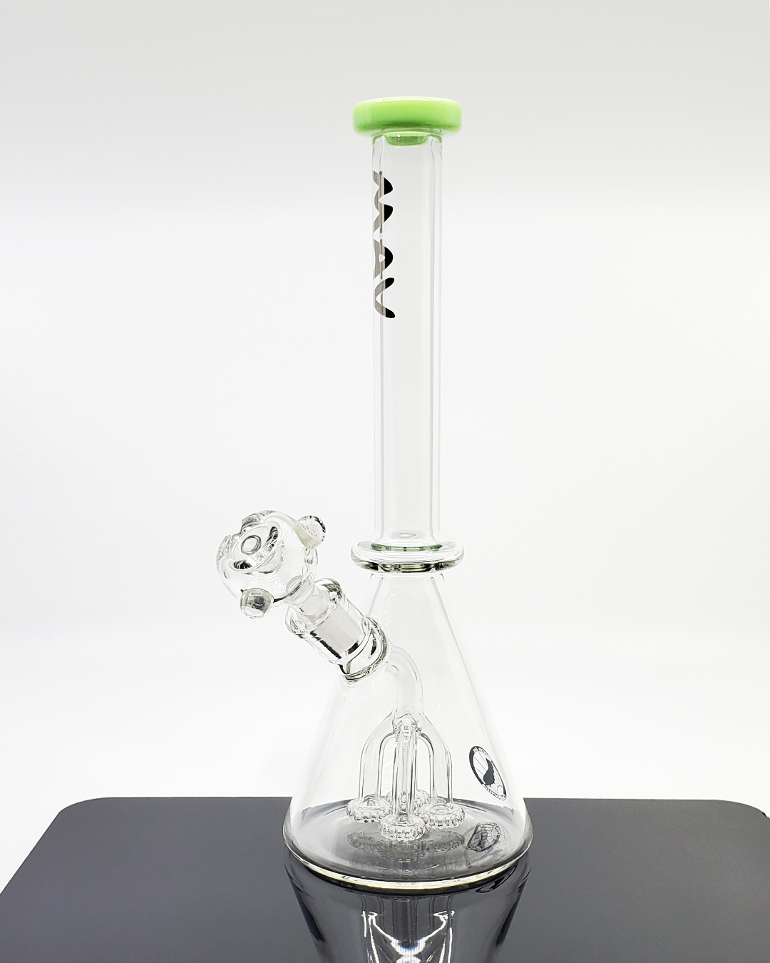 MAV Glass 11" Quad UFO Beaker Bong featuring a quad UFO percolator for smooth, flavorful hits with premium filtration.