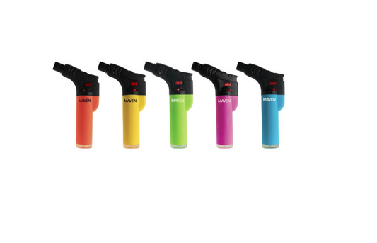 Maven Slim Neon Pocket Lighter in Green, compact and colorful for everyday use with a reliable flame.