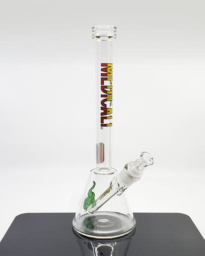 Medicali Glass Bell Beaker featuring a unique bell shape for smooth, enjoyable hits and a durable glass construction, perfect for an elevated smoking experience.