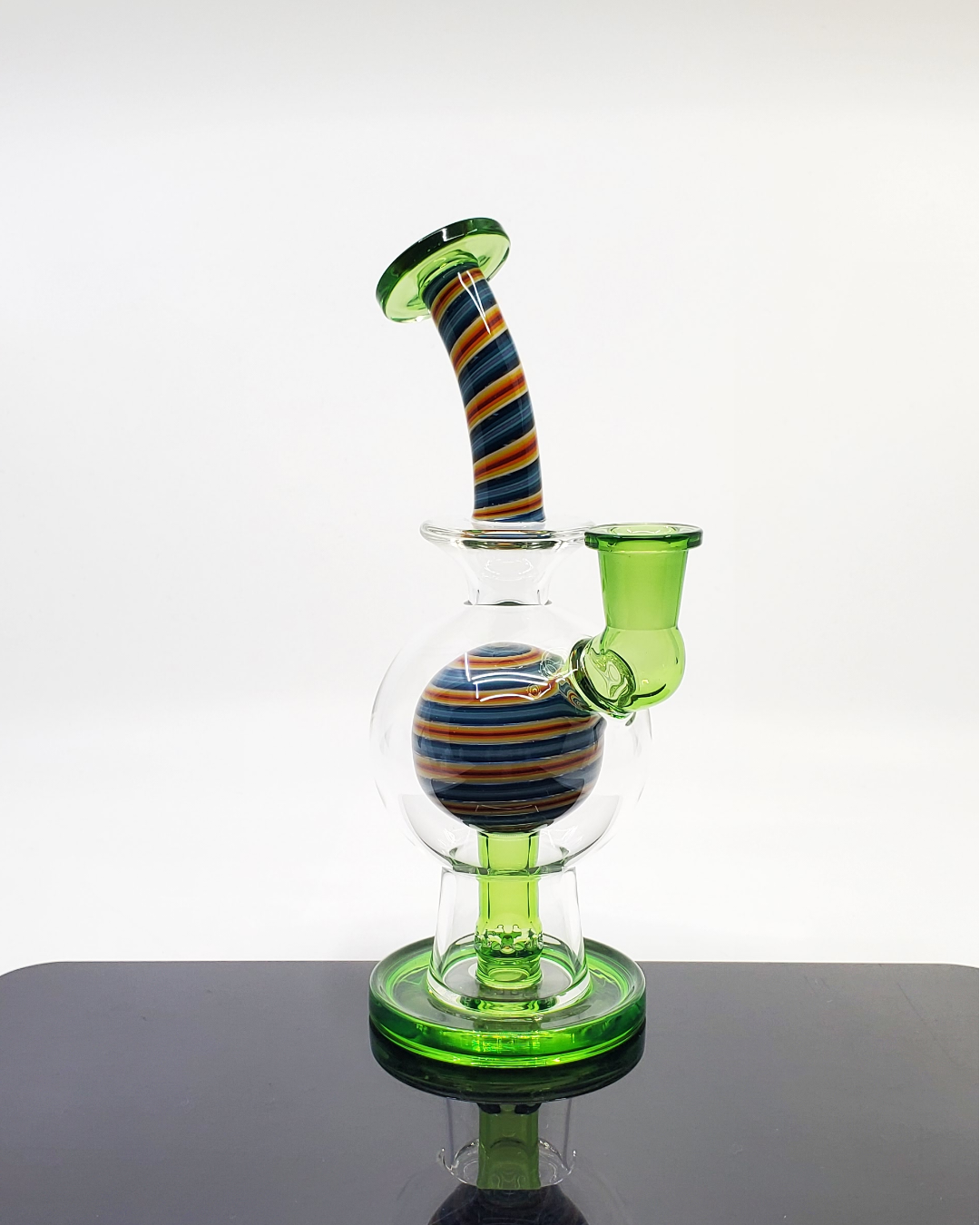 Mike D Glass Full Color Ball Rig, a vibrant 10mm heady glass dab rig with artistic color work, designed for smooth and controlled concentrate sessions.