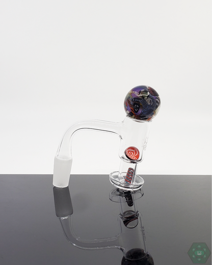  Millennium Glass Sec 1 Slurper Set, crafted for 20-25mm quartz nails, featuring a terp valve, marble, and terp pearls for smooth and flavorful vapor.