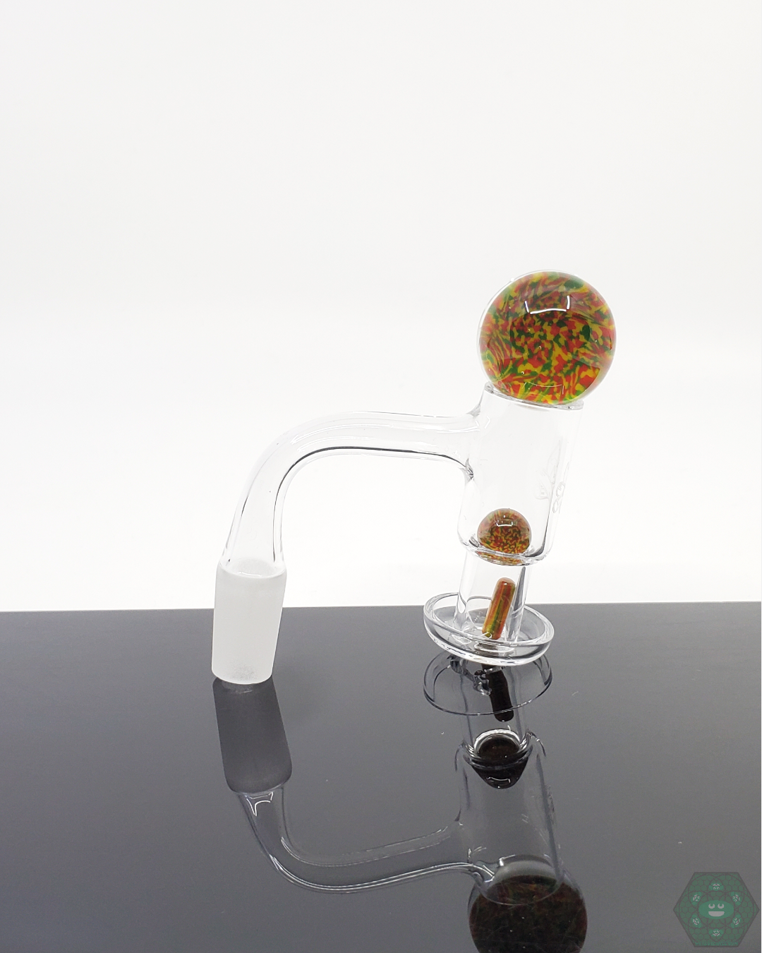 Millennium Glass Sec 2 Set designed for quartz nails with terp pearls, 25mm marble, and a terp valve for smooth, flavorful hits and superior airflow.