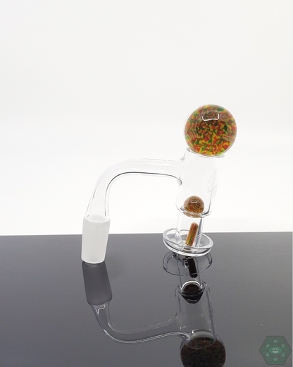 Millennium Glass Sec 2 Set designed for quartz nails with terp pearls, 25mm marble, and a terp valve for smooth, flavorful hits and superior airflow.