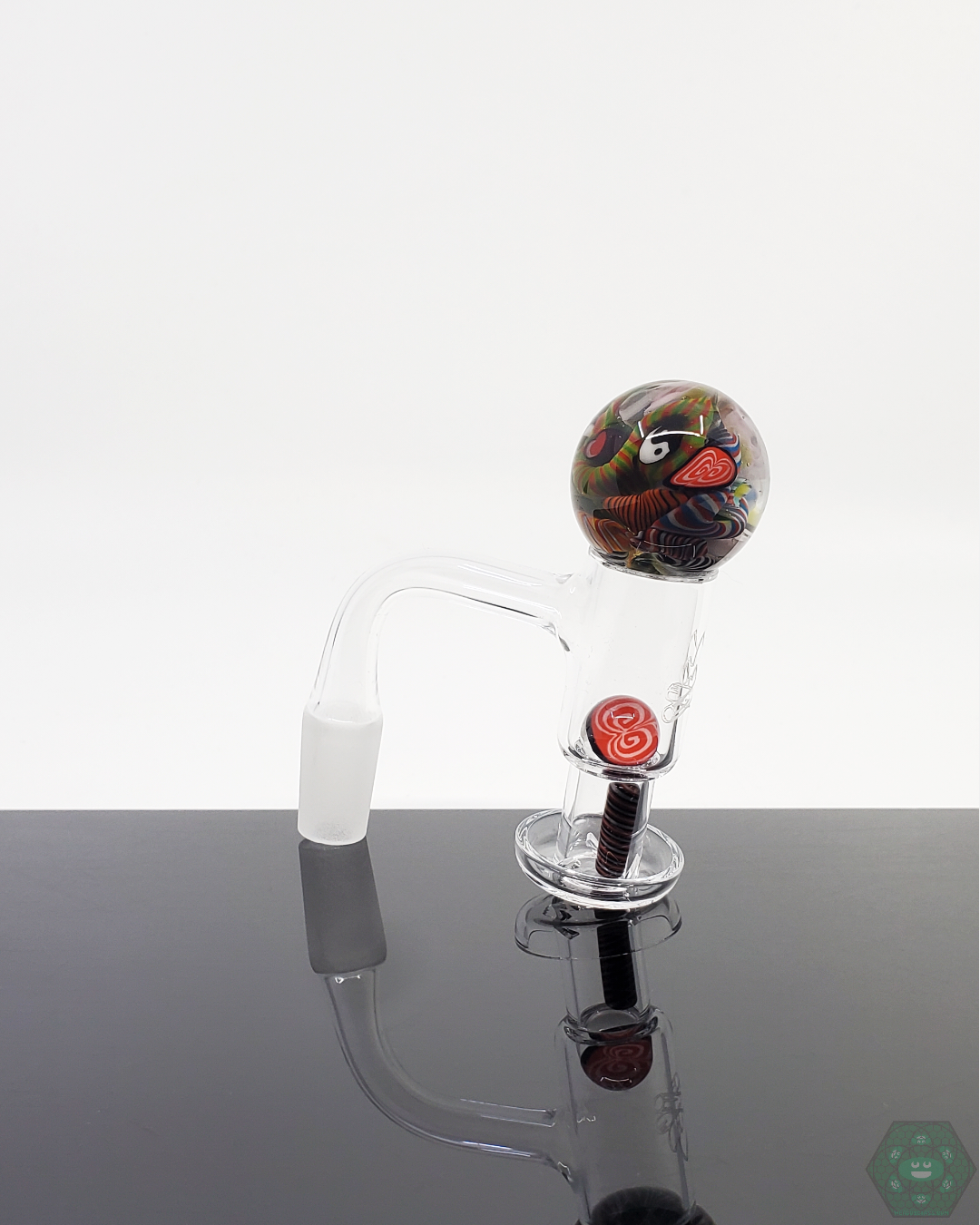 Millennium Glass Sec 1 Slurper Set, perfect for flavor-enhanced hits, featuring terp pearls, marble, and a terp valve for use with 20-25mm quartz nails.