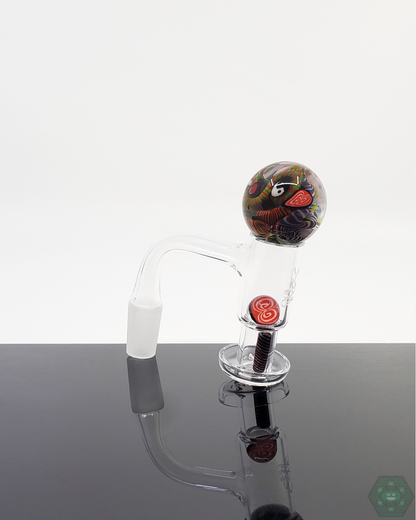 Millennium Glass Sec 1 Slurper Set, perfect for flavor-enhanced hits, featuring terp pearls, marble, and a terp valve for use with 20-25mm quartz nails.