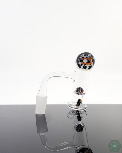  Millennium Glass Sec 2 Slurper Set with 25mm marble, terp pearls, and terp valve for precision vapor control and optimal flavor with quartz nails.
