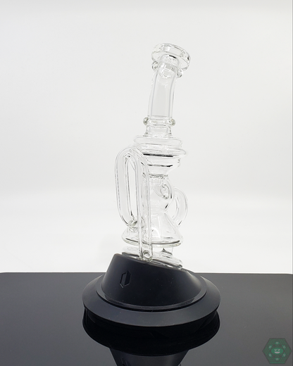 Detailed view of the Mini Recycler Puffco Attachment, emphasizing its sleek design and functionality.