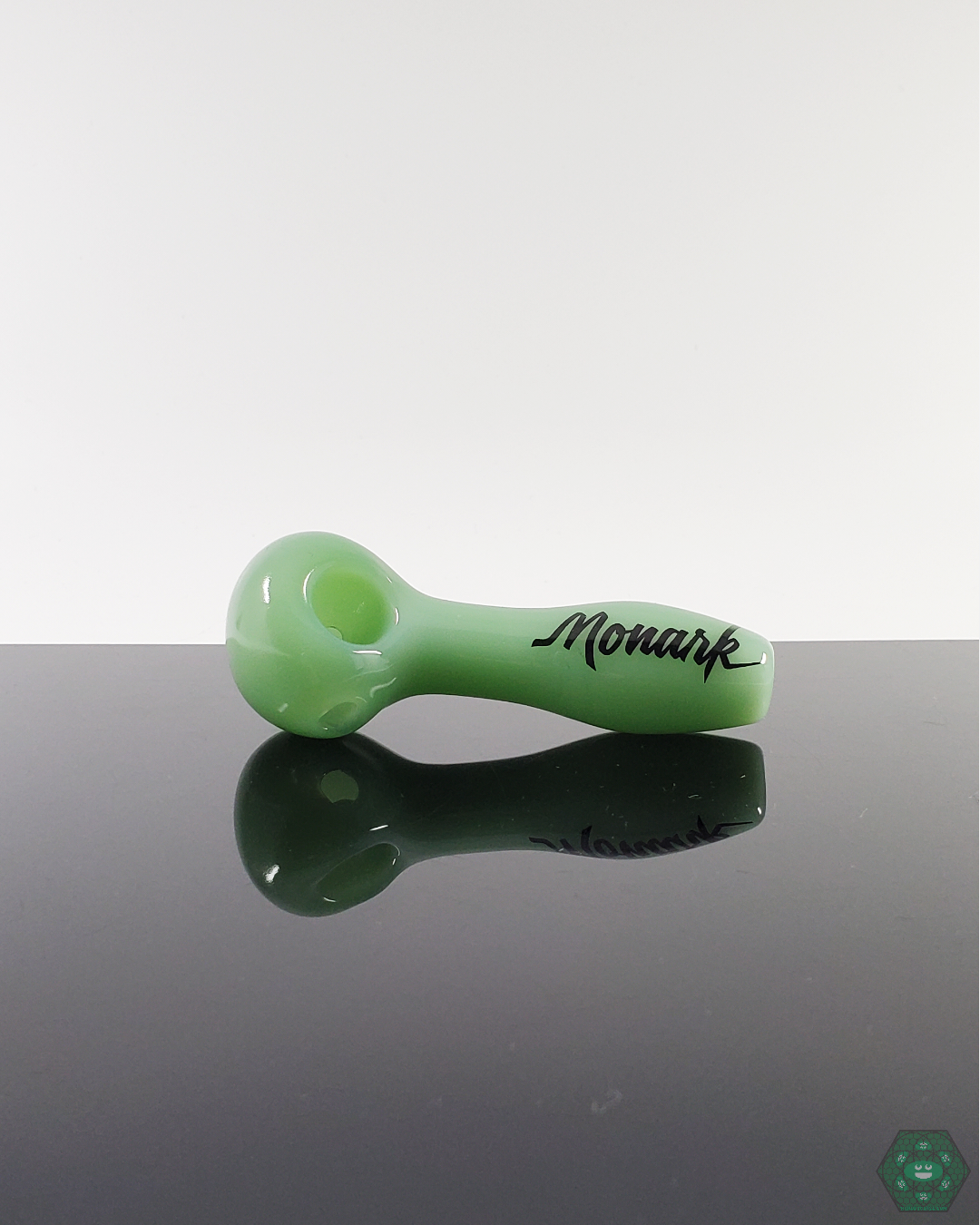  Monark Glass 4” Spoon Pipe featuring a durable and compact design for a smooth smoking experience.