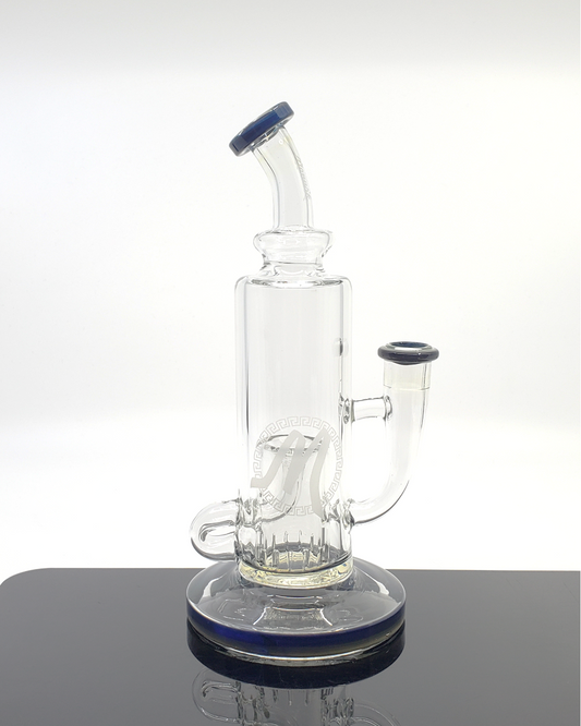  Monark Glass 8” Klein Recycler Water Pipe with a dual filtration system for cool, smooth smoke.