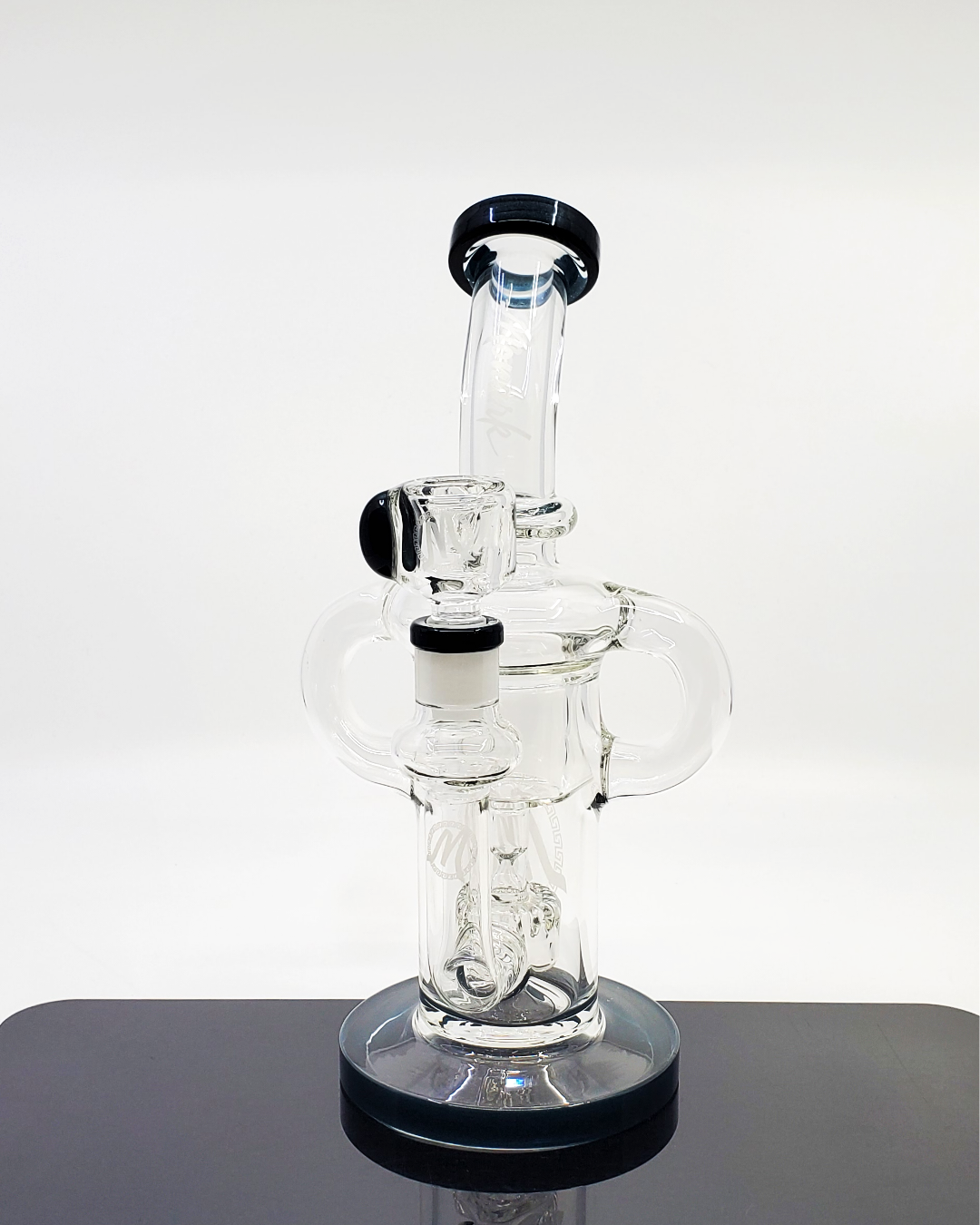  Monark Glass 9.5” Dual Uptake Circ Perc Water Pipe with eye-catching design and advanced percolation.