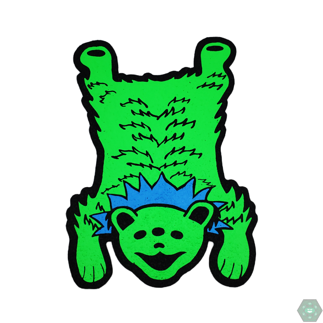 Mood Mats 11.5-inch Wookerson eco-conscious protective pad, made from sustainable upcycled materials, offering heat, scratch, and spill protection with a whimsical design