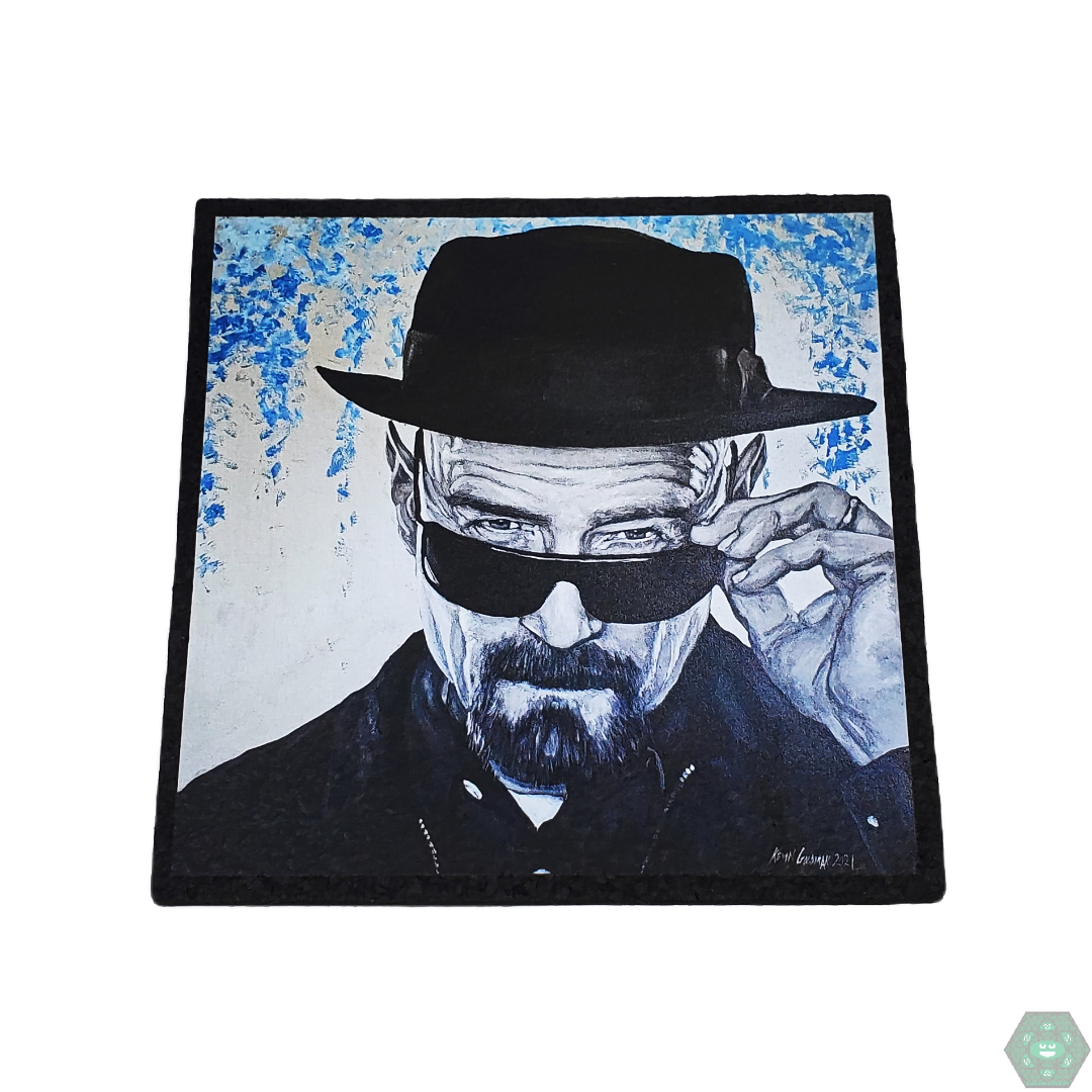 Mood Mats 8” Kevin Goldman artistic glass protection mat, featuring an exclusive design and eco-friendly materials for stylish and durable glassware support.