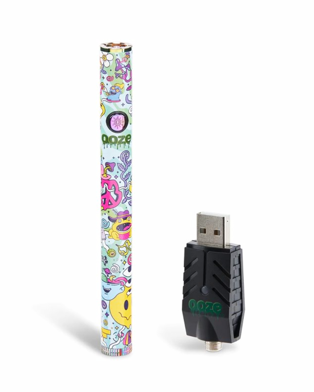  Ooze Twist 2.0 Vape Battery, featuring adjustable voltage for customizable sessions and compatible with 510 cartridges, user-friendly and perfect for portable vaping.


