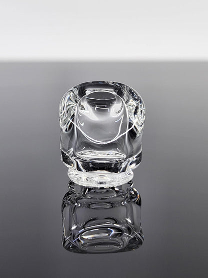 Organik Glass Clear Pivot Mouthpiece with Spinner Cut Intake, Spins Pearls for Unique Dabbing Experience