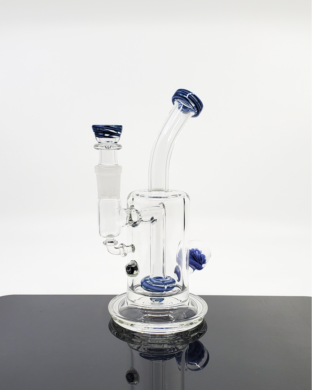 OSS Glass Straight Tube with disk perc and 14mm joint, providing enhanced filtration and a sleek aesthetic for smokers.