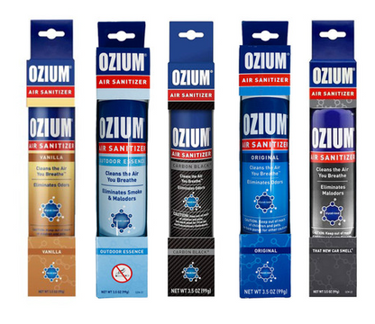 OZIUM Air Sanitizer, clinically-proven to eliminate odors and bacteria, leaving your space smelling fresh and clean.
