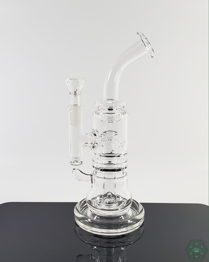 PKG 45MM 2-Hole Reclaim Rig with durable glass construction, easy to clean, and ideal for efficient concentrate reuse