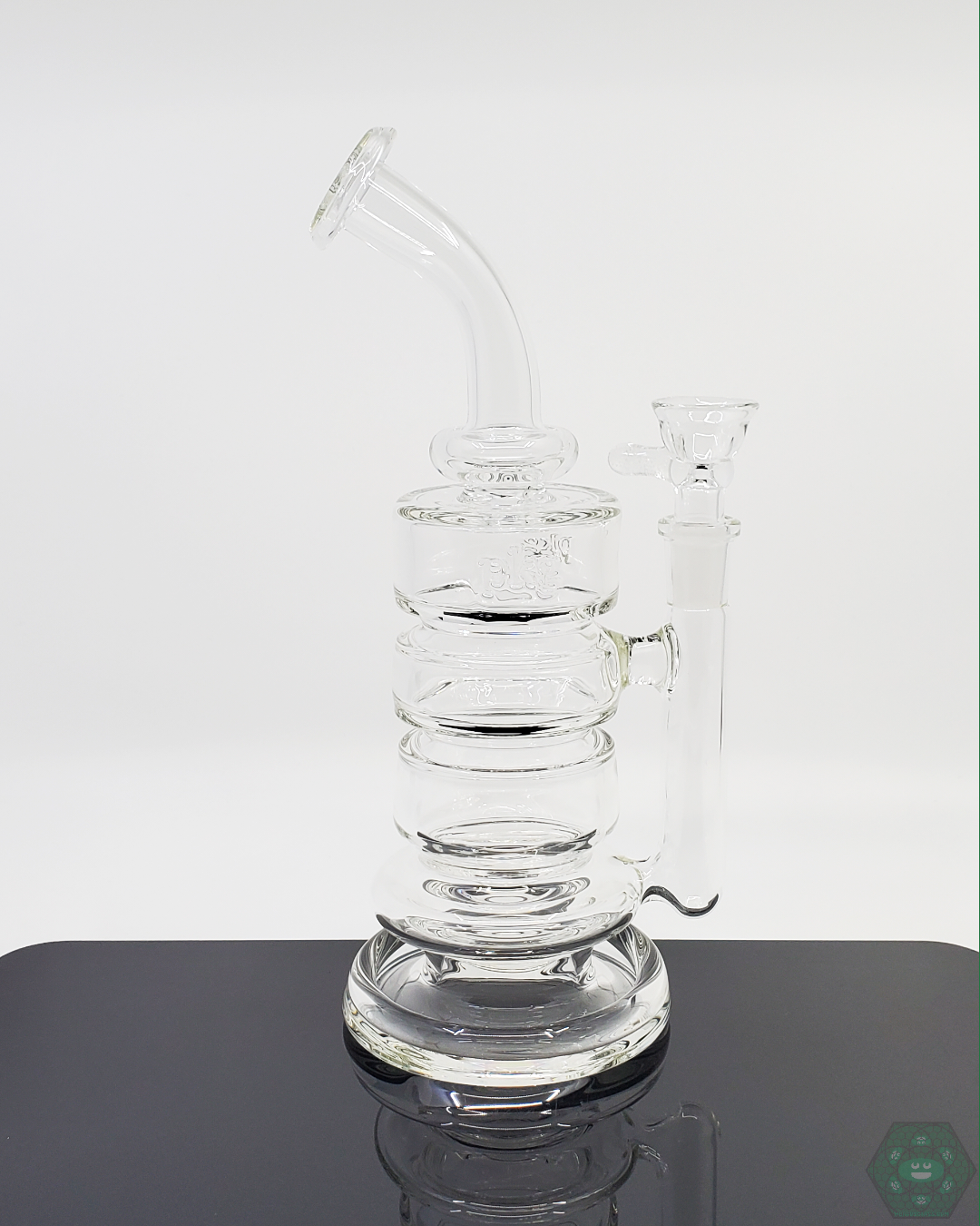 PKG 60mm Rig with a single-hole design for smooth airflow, crafted from durable glass for a pure flavor experience