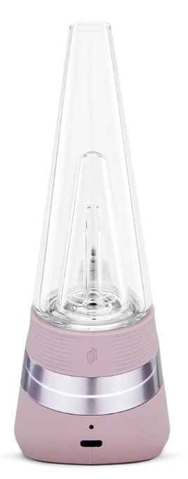  Puffco New Peak Bliss Limited Edition in hand, demonstrating its ergonomic design and easy-to-use single-button interface for a seamless dab experience.