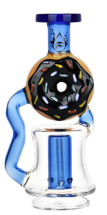 Puffco Peak/Pro compatible Donut Recycler Attachment by Pulsar, featuring a frosted donut centerpiece diffuser and a dome percolator for enhanced vapor filtration.
