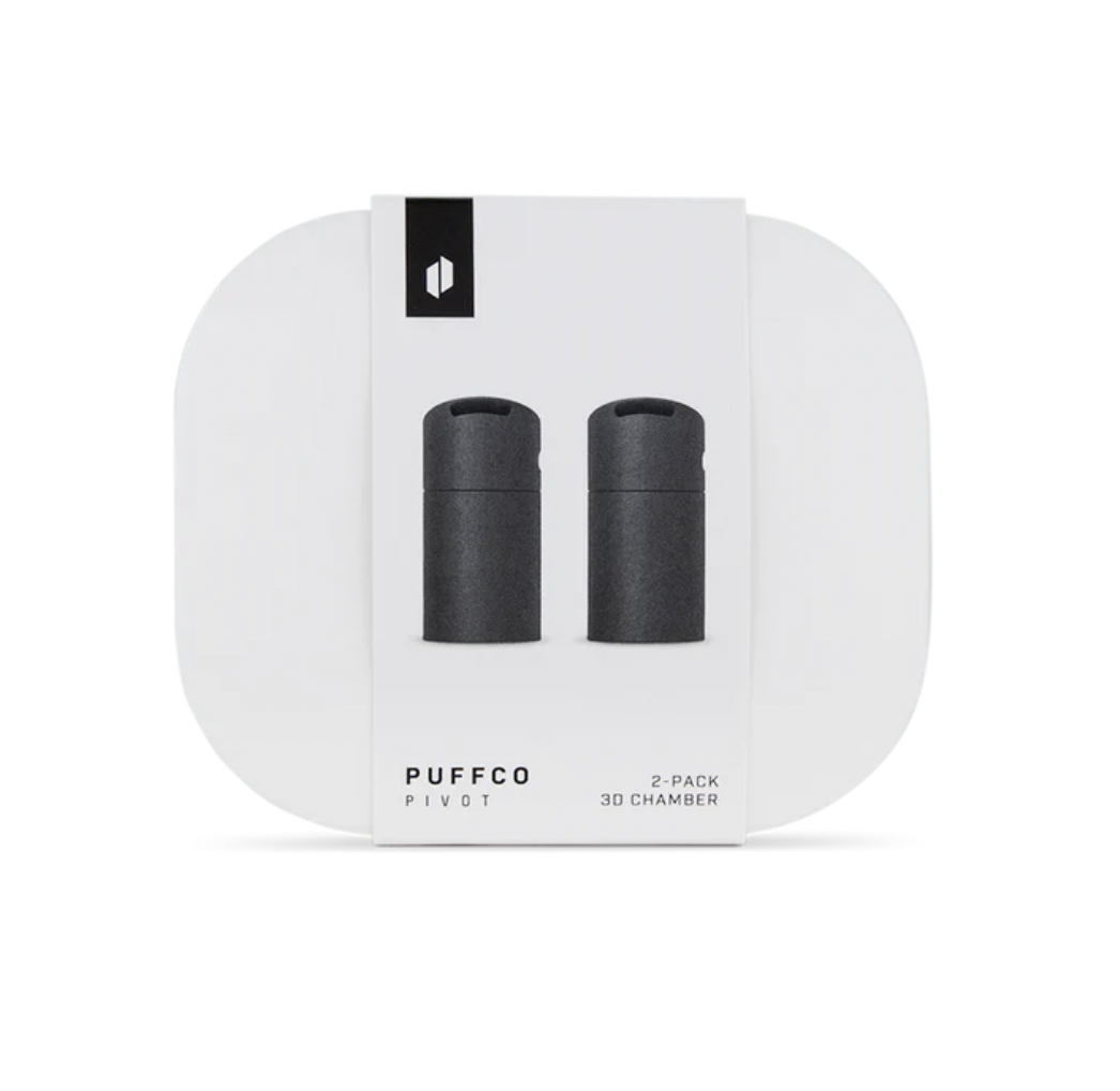 Front view of Puffco Pivot 3D Chambers 2-Pack, showcasing the Onyx finish.