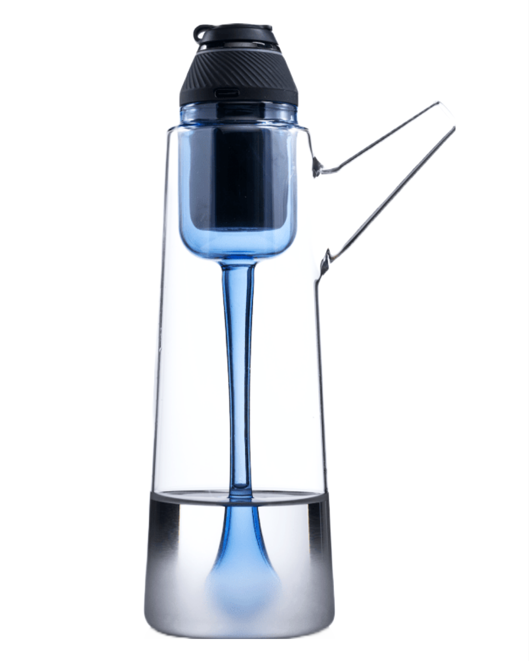 Puffco Proxy Droplet, a premium percolated water filtration attachment for the Puffco Proxy, designed for cooler, smoother hits with enhanced flavor, featuring hand-blown borosilicate glass in an ocean blue drop within a clear, gradient-frosted body, seamlessly blending form and function. (Proxy base unit not included)