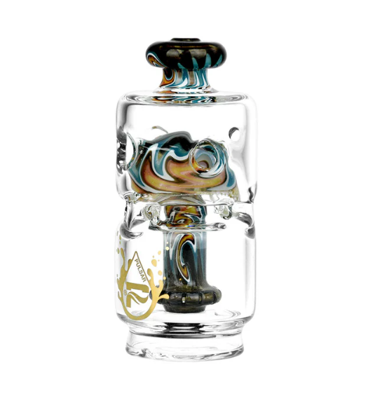 Pulsar Fab Ball Showerhead Attachment for Puffco Peak/Pro – Replacement part for Puffco Peak/Pro featuring a fab ball diffuser, showerhead perc, and durable borosilicate glass build.