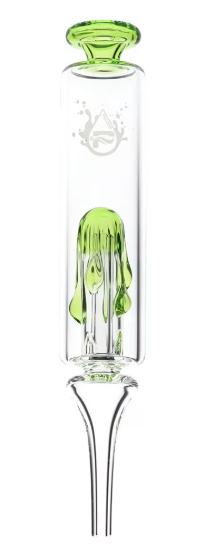 Pulsar Honey Drip Glass Dab Straw – 7.5-inch dab straw with honey drip perc for colorful, smooth hits. Made from borosilicate glass with a dome perc and available in various colors. Includes integrated tip for easy use.