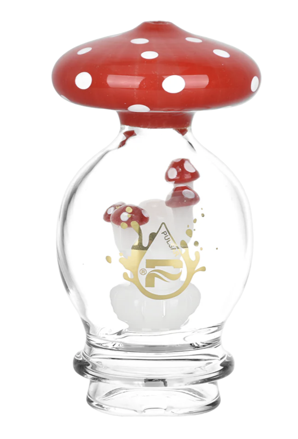 Pulsar Mushroom Mayhem Percolator Attachment for Puffco Peak/Pro, with a circular percolator and dome-shaped chamber for enhanced vapor cooling.