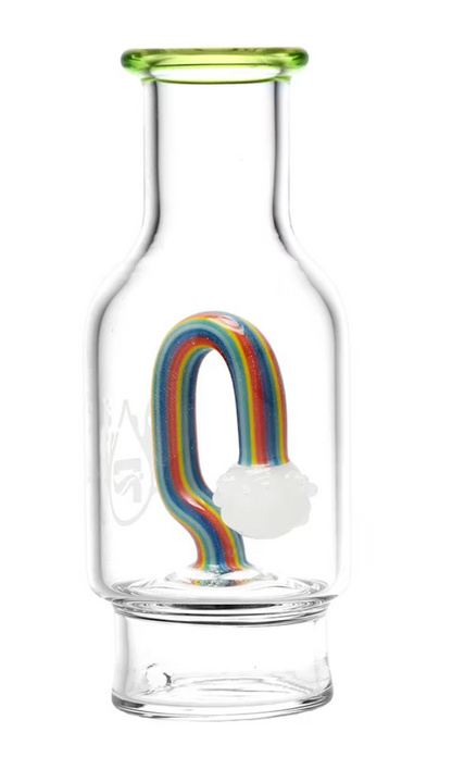  Pulsar Rainbow Percolator Glass Attachment for Puffco Peak, designed with a rainbow percolator and bottle-shaped body for smooth, comfortable use.