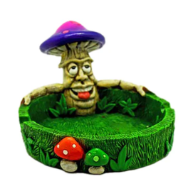 Pulsar Stoned Mushroom Ashtray, made from heat-resistant polyresin, featuring a mushroom in a hot tub design with built-in cigarette rests.