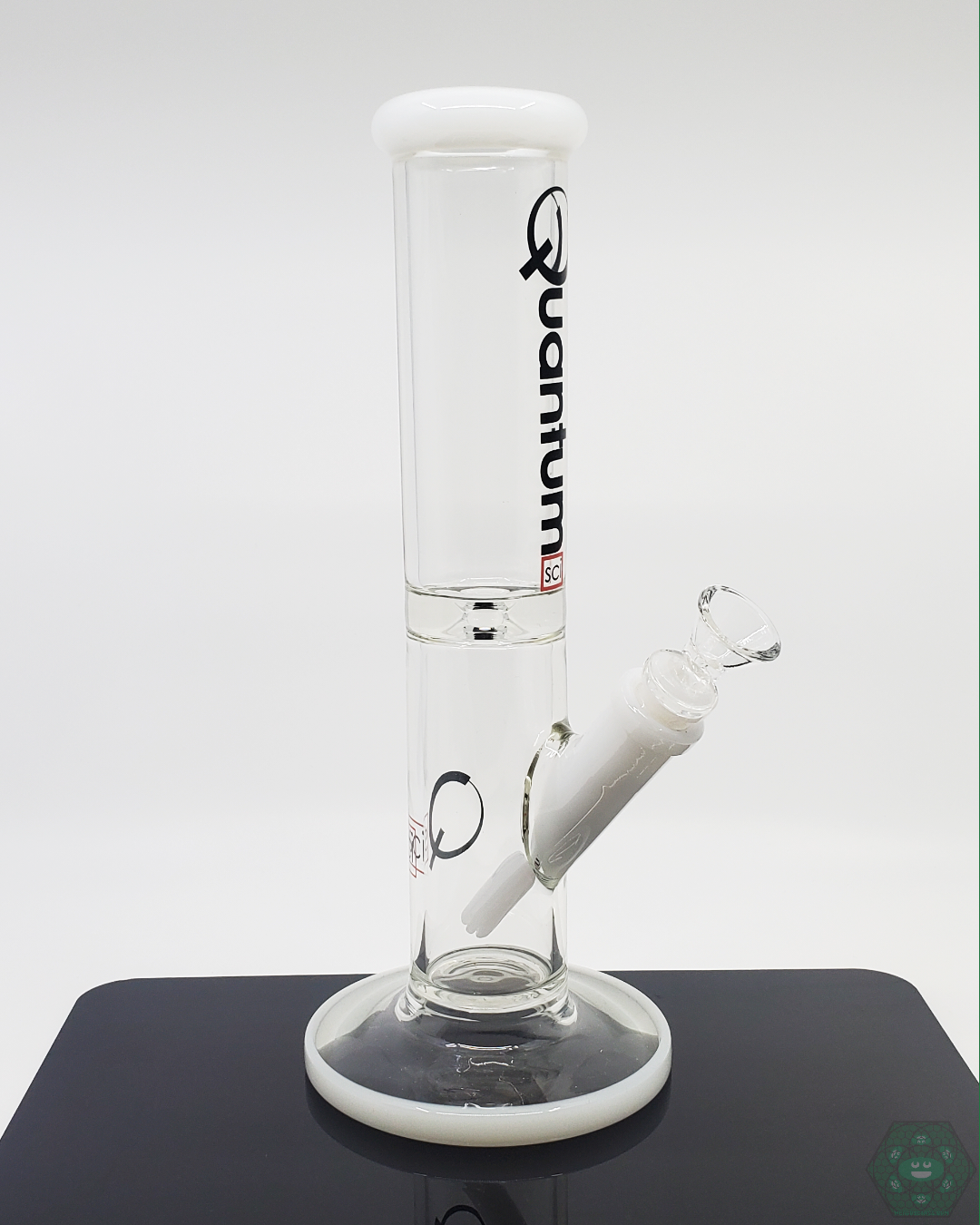 Quantum Sci Glass 12-inch Straight Tube with vibrant color accents, smooth filtration, and a durable 14MM male slid