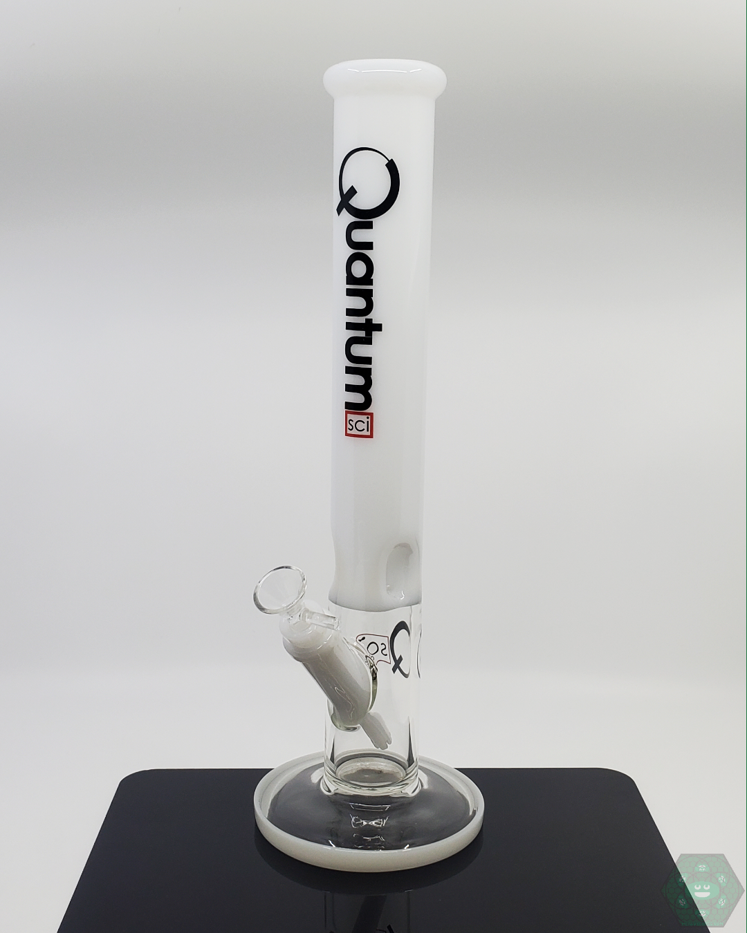 Quantum Sci Glass 16-inch Straight Tube Bong made from 7MM thick durable glass for smooth hits and easy cleaning