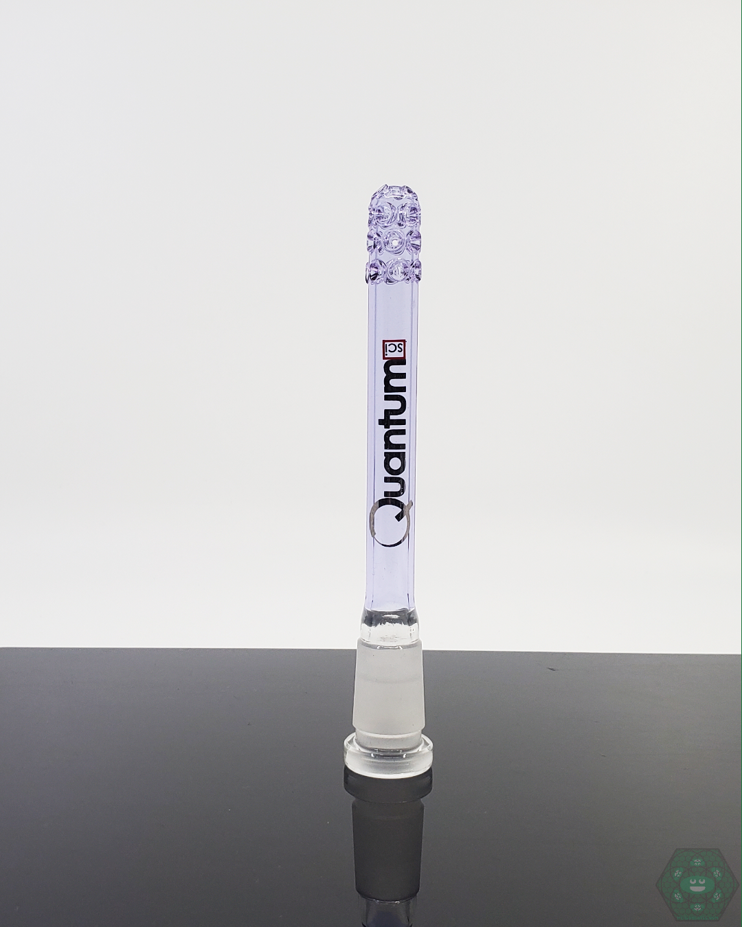 Quantum Sci Glass 5-inch Downstem with High-Performance 21-Hole Perc for superior filtration and smooth hits, made from durable borosilicate glass