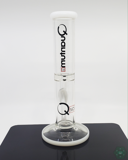 12-inch Quantum Sci Glass Straight Tube with 14MM male slide included and a 6-hole perc for smooth filtration