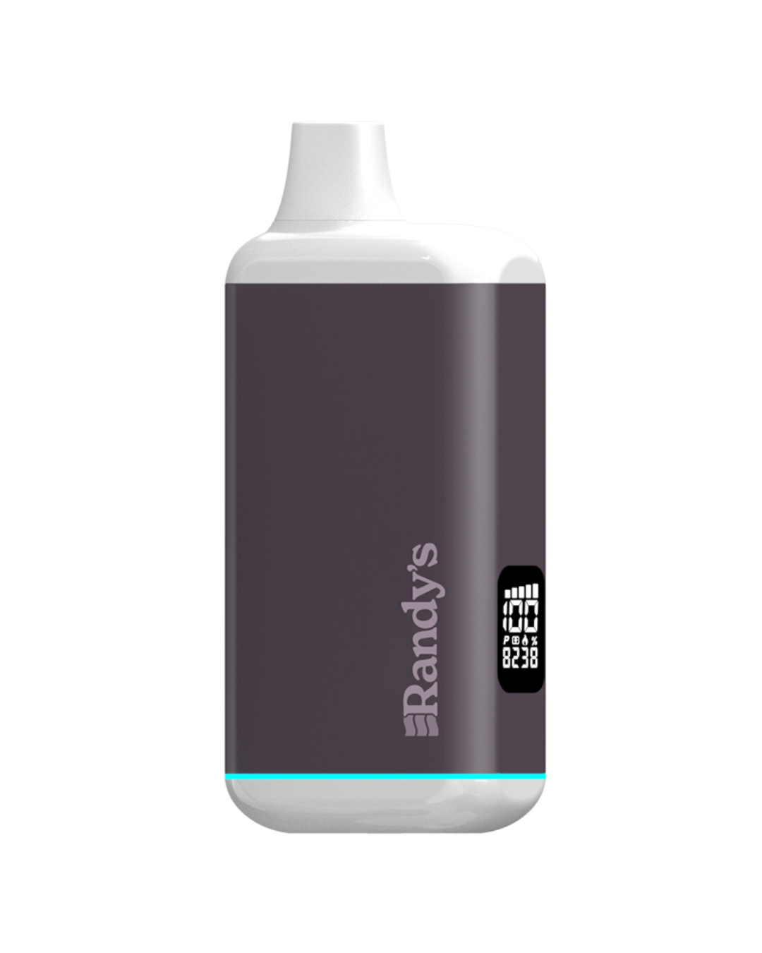  Close-up of Randy’s INSPO Cartridge Battery, highlighting variable voltage control for a tailored vaping experience.