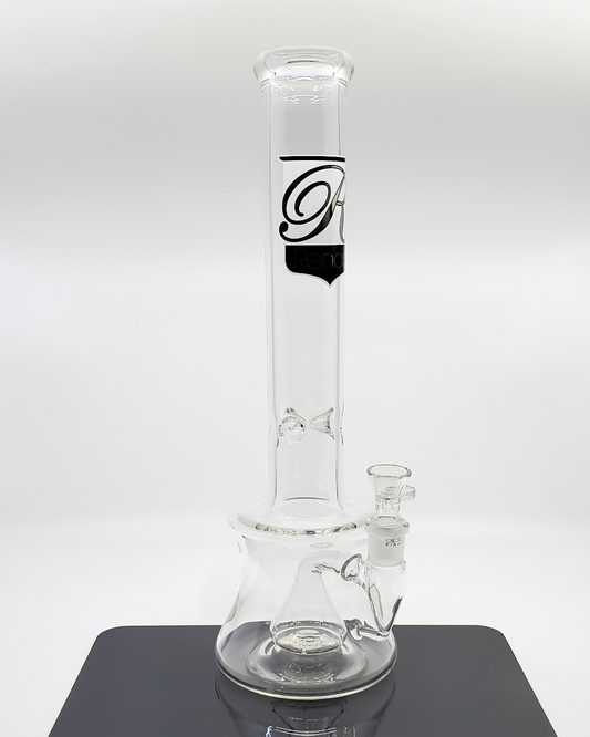 Rehab Glass 15" Showerhead Beaker Bong – High-performance glass water pipe with a 7-hole showerhead perc and built-in ice catcher for superior filtration and smooth hits.