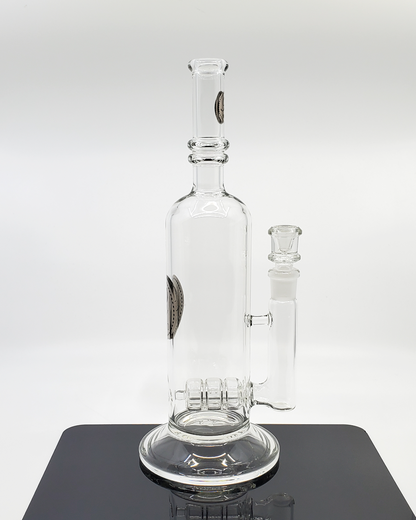 Rehab Glass Clear Bottle Can Inline Beaker Bong – High-quality glass bong with a sleek bottle can shape, inline percolator, and built-in ice catcher for smooth, flavorful hits.